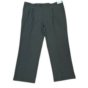 VIRGOLA UOMO Pleated Front Cuffed Hem Dress Pants Slacks Black Men's 52W